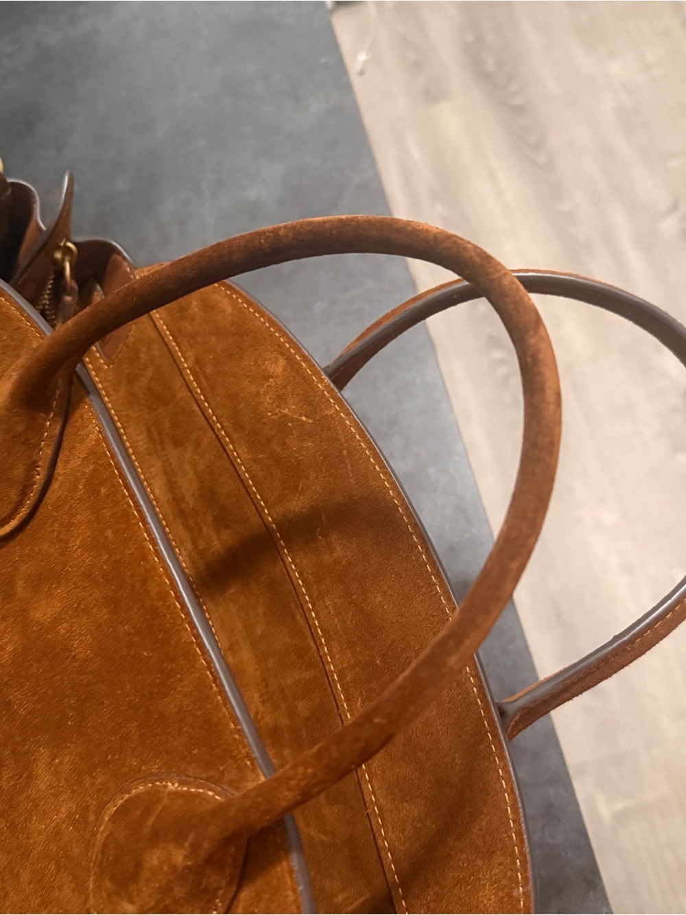 Coach Soft Empire Carryall 40 in Suede Chestnut Brown - Picture 6 of 11